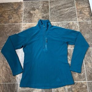 Eddie Bauer Pullover Womens Small Teal FreeHeat First Ascent Quarter Zip Fleece